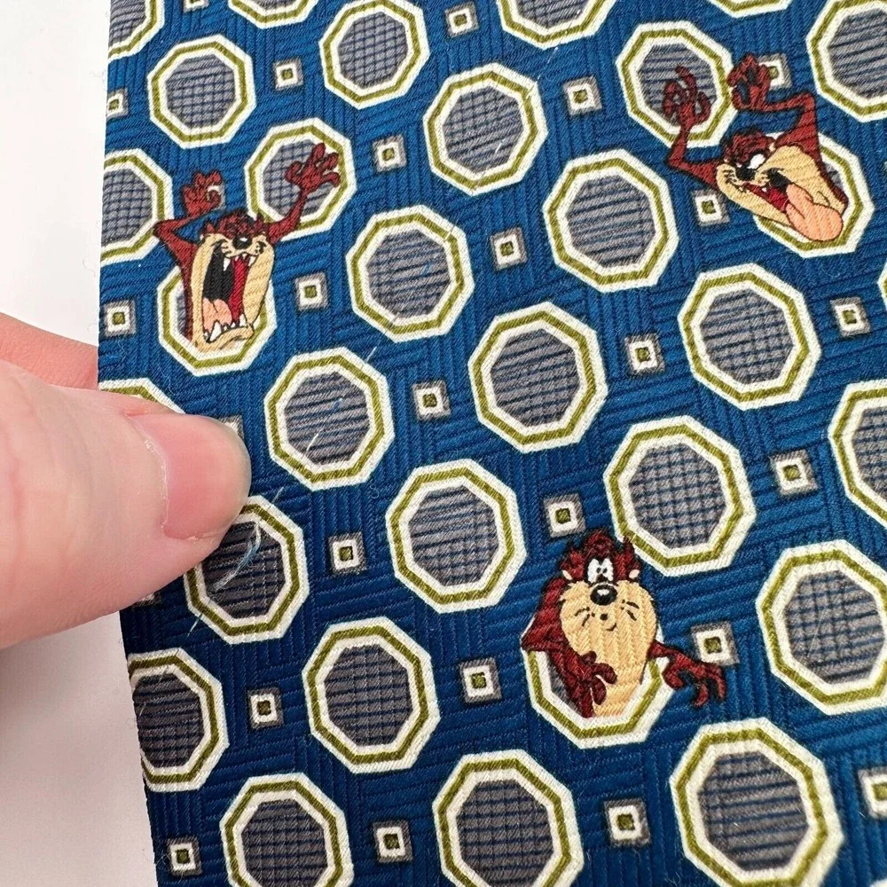 Looney Tunes Pointed Necktie Blue Brown Tasmanian Devil‎ Classic TAZ